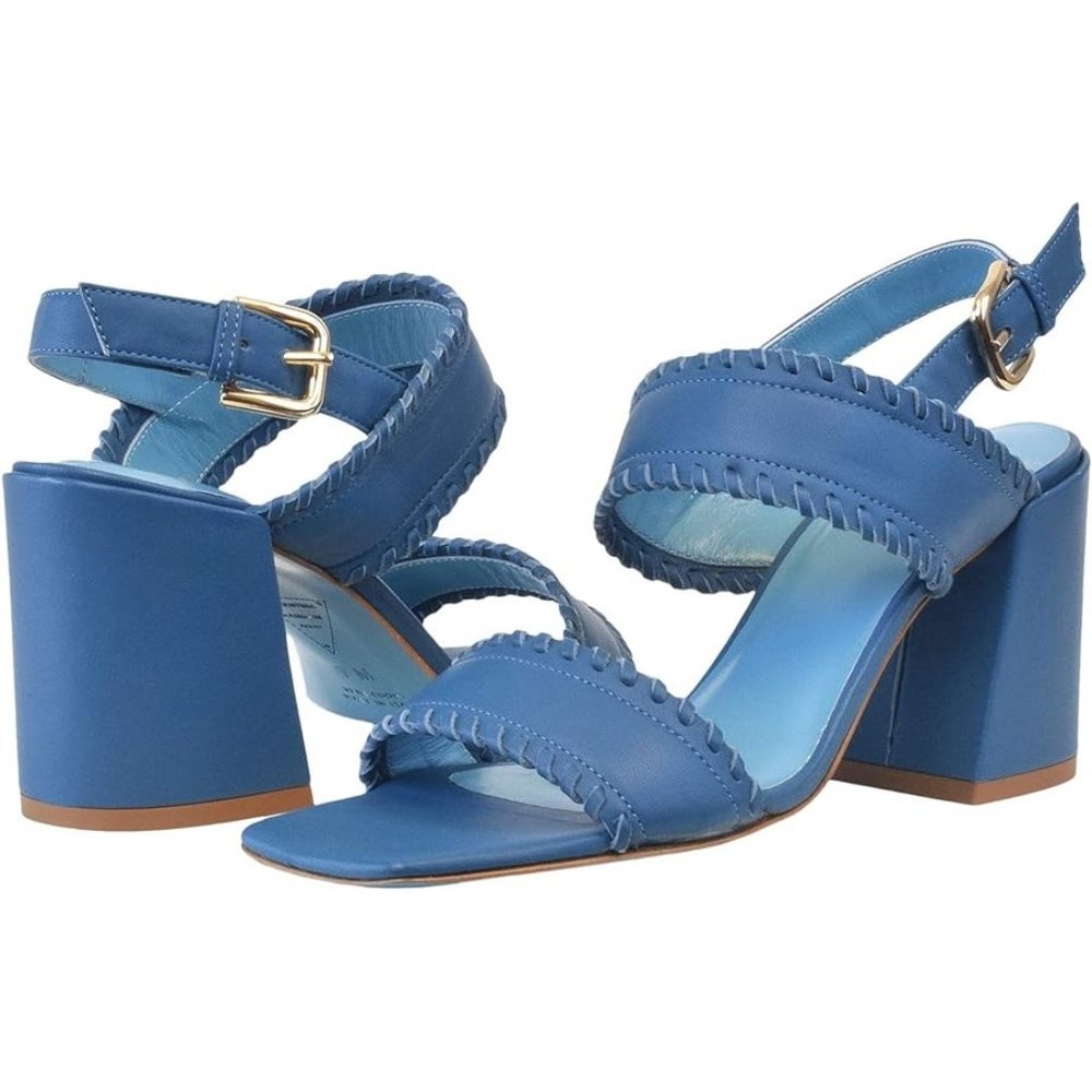 🆕 VALENTINA RANGONI Camille Sandals Shoes Memory Foam Cusion Comfort Blue 9 - Picture 1 of 10